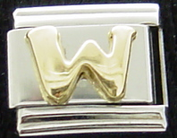 Gold Letter W - Talexia Letter enamel Italian charm